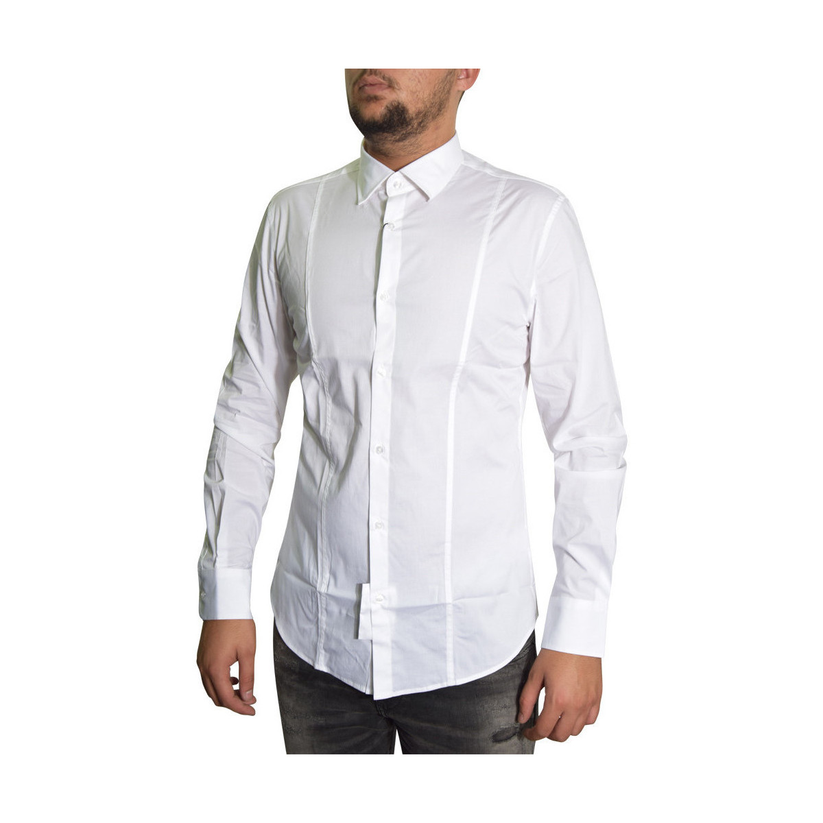 Vêtements Homme Chemises manches longues Guess Chemises  Blanc Blanc