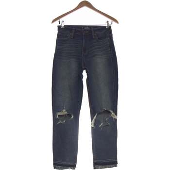 jeans hollister  jean droit femme  34 - t0 - xs bleu 