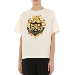 Vêtements Femme Heritage Recycled Full-Zip Hoodie Moschino Baroque-Pattern Print T-shirt Beige
