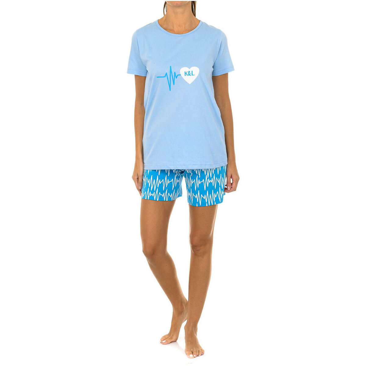 Vêtements Femme Pyjamas / Chemises de nuit Kisses&Love KL45135 Bleu