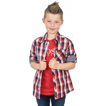 Vêtements Enfant Chemises manches longues Timberland Chemise junior Carreaux  - 10 ANS Rouge