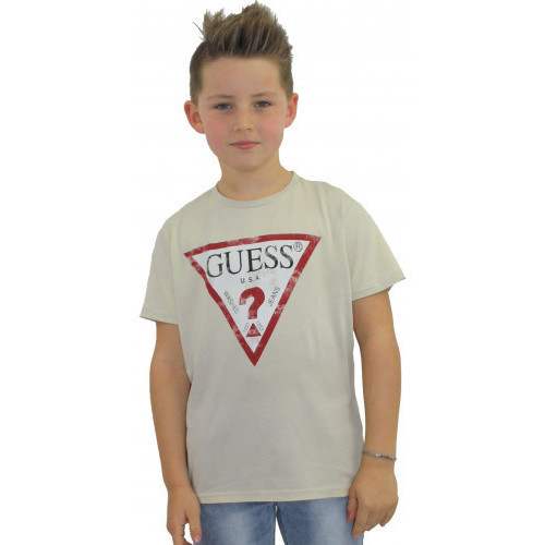 Vêtements Enfant T-shirts & Polos Guess Tee shirt junior L81i26 beige  - 10 ANS Beige