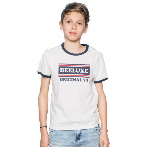 Vêtements Enfant Paniers / boites et corbeilles Deeluxe Tee-shirt  junior RECORD blanc - 10 ANS Blanc