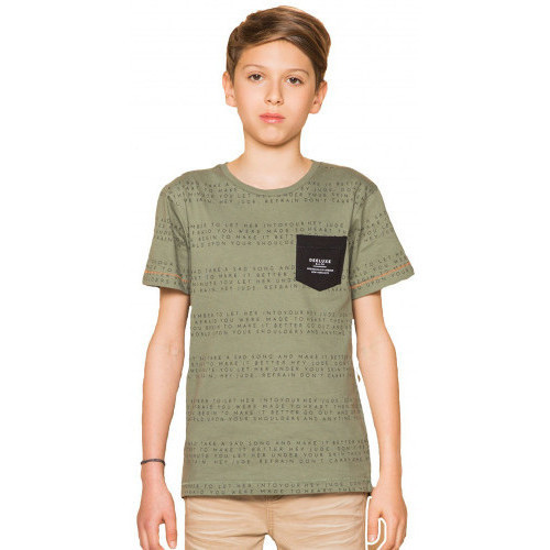 Vêtements Enfant Tapis de bain Deeluxe Tee-shirt junior  SCRIPT kaki - 10 ANS Kaki