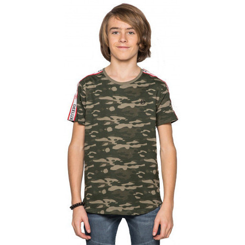Vêtements Enfant Paniers / boites et corbeilles Deeluxe Tee-shirt junior BANDO camouflage  - 10 ANS Vert