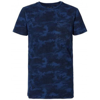 Vêtements Enfant T-shirt con Schiena scoperta Petrol Industries Tee shirt  junior bleu et noir - 10 ANS Bleu