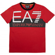 Tee shirt ARMANI junior 6GBT55 rouge noir - 10 ANS