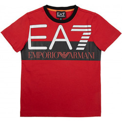 Vêtements Enfant T-shirts & Polos Emporio Armani EA7 Tee shirt ARMANI junior 6GBT55 rouge noir - 10 ANS Rouge