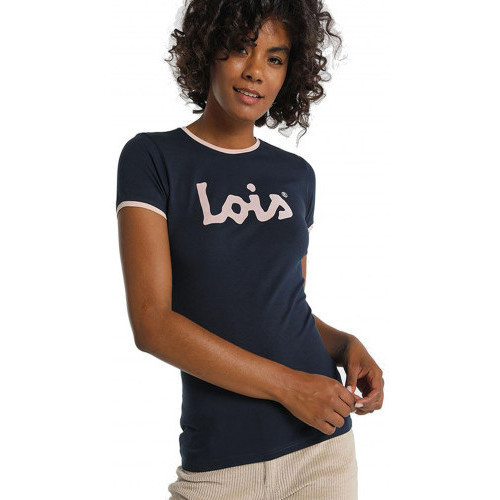 Vêtements Femme Lustres / suspensions et plafonniers Lois Tee shirt femme  bleu et rose - XS Bleu