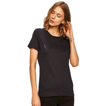 Vêtements Femme Débardeurs / T-shirts sans manche Guess Tee shirt femme  noir  W0GI18 Bleu