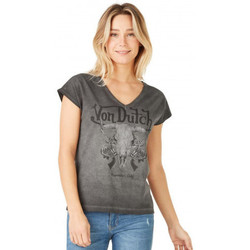 Vêtements T-shirts & Polos Von Dutch Tee shirt  Femme gris délavé MIAMI Gris