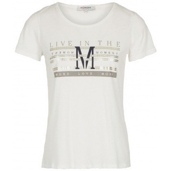 Vêtements Femme Débardeurs / T-shirts sans manche Morgan Tee-shirt femme MORGAN DLIVE blanc - XS Blanc