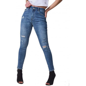Vêtements Femme Pantalons Back To School Jean femme  Paris Skinny fit effet usé F1990012A Bleu
