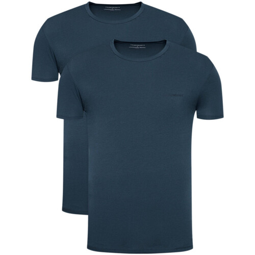 Vêtements Homme Emporio Armani Loungewear Lot de 2 t-shirts confort avec logo Blanc Ea7 Emporio Armani Lot de 2 Bleu