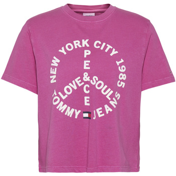 Vêtements Femme T-shirts manches courtes Tommy Jeans DW0DW11282 Rose