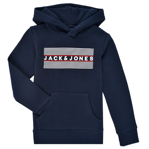 Vêtements  Jack & Jones JJECORP LOGO SWEAT HOOD Marine - Livraison Gratuite 