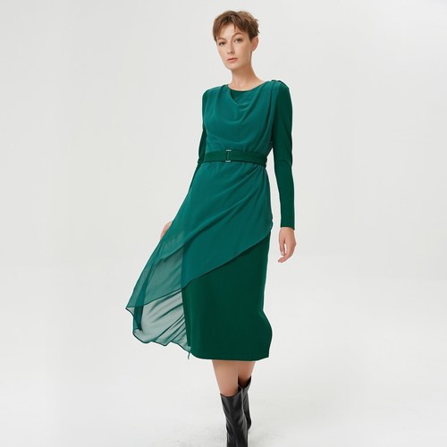 Robes longues Smart & Joy Prune Vert émeraude - Vêtements Robes longues Femme 125 