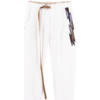 Vêtements Femme Chinos / Carrots White Sand Pantalon Marylin avec patch de perles blanc Blanc