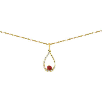Montres & Bijoux Femme Colliers / Sautoirs Brillaxis Collier  or 18 carats goutte rubis diamants Multicolore