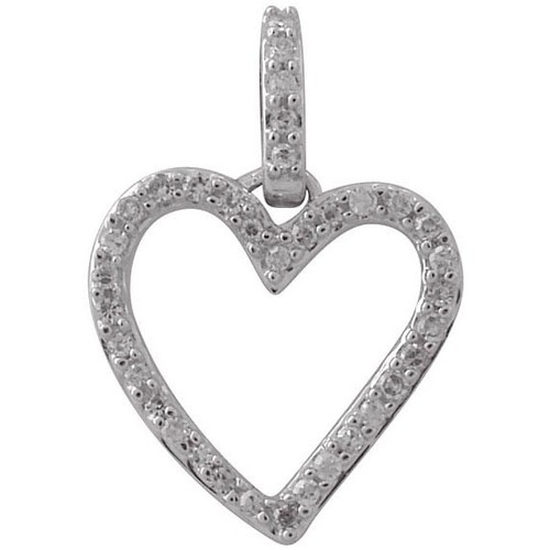 Brillaxis Pendentif or blanc diamant coeur ajouré Blanc - Montres & Bijoux  Pendentifs Femme 499,00 €
