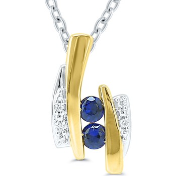 Montres & Bijoux Femme Pendentifs Brillaxis Pendentif  or bicolore 2 saphirs ronds

diamants Multicolore