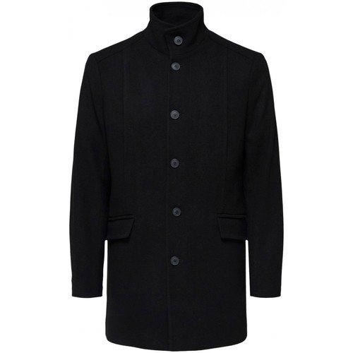 Homme Selected Manteau en laine boutonné Taille : H Noir S Noir - Vêtements Manteaux Homme 169 