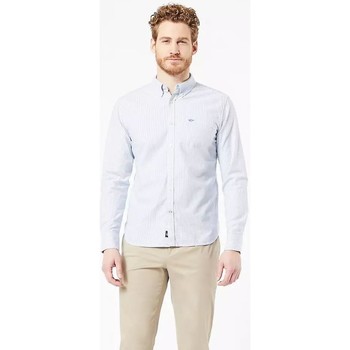 Vêtements Homme Chemises manches longues Dockers 29599 0004 OXFORD BUTTON-UP0004-WHITE BENGAL STRIPE Blanc