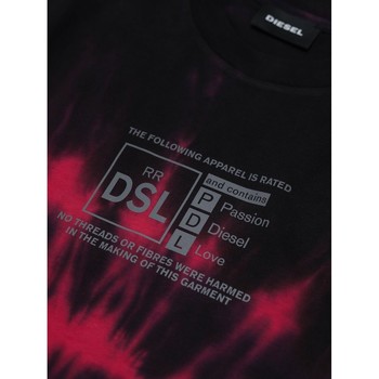 T-shirts & Polos Diesel J00246 0TBAB TJUST38-K369 FUCHSIA BLACK Violet - Vêtements T-shirts & Polos Enfant 48 