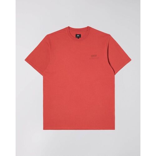 Vêtements Homme Kiton T-Shirt mit Logo-Patch Schwarz Edwin 45421MC000120 LOGO CHEST-BURNISHED SUNSET Rouge