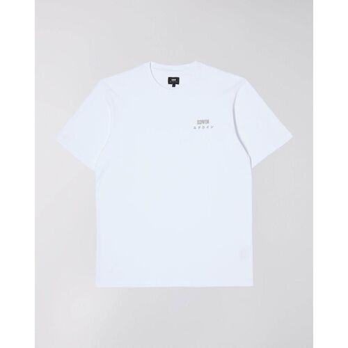 Vêtements Homme T-shirts manches longues Edwin 45421MC000120 LOGO CHEST-WHITE Blanc