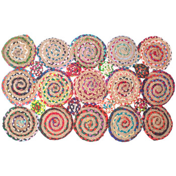 Housses de coussins Tapis Signes Grimalt Tapis rectangulaire en Jute et Coton multicolore Multicolore