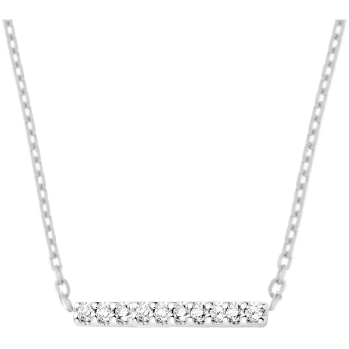 Montres & Bijoux Femme Colliers / Sautoirs Brillaxis Collier  barrette or 18 carats diamants Blanc