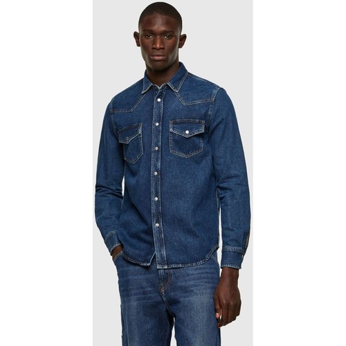 Vêtements Homme Chemises manches longues Diesel A02160 0DBBH - D-EAST-P1-01 Bleu