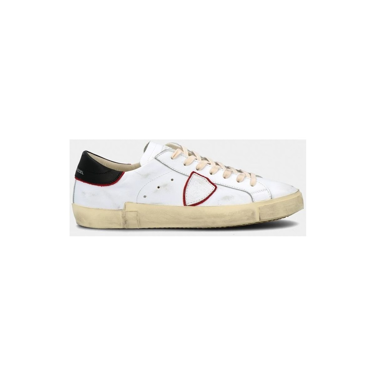 Chaussures Homme Baskets mode Philippe Model PRLU V024 PARIS X-VEAU BLANC-ROUGE Blanc