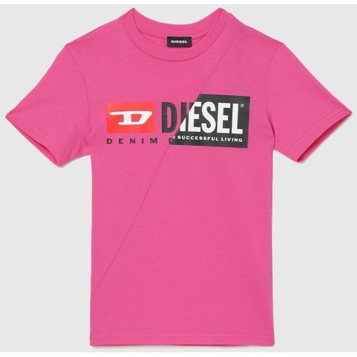 Vêtements  Diesel 00J4YH 00YI9 T-DIEGO-K302 FUCSIA Violet - Vêtements T-shirts manches courtes Enfant 38 