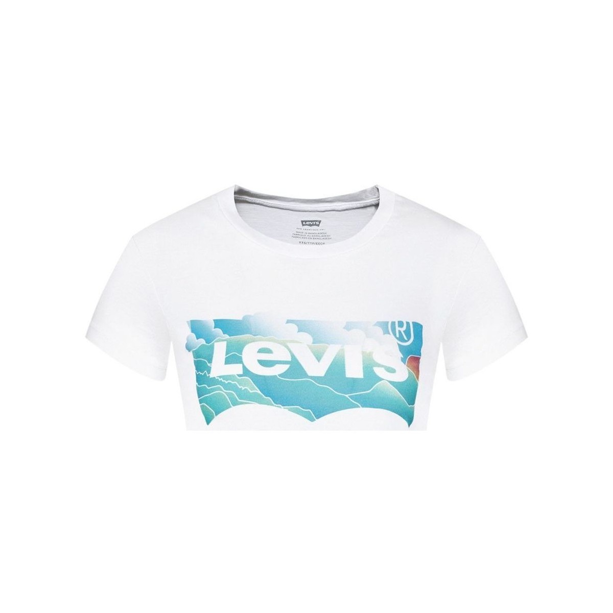Vêtements Femme T-shirts & Polos Levi's A0458 0004 GRAPHIC JORDIE-BW FILL CLOUDS Blanc