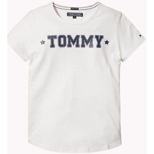 Vêtements Fille T-shirts & Polos Tommy Hilfiger KG0KG03860 ESSENTIAL TEE-118 SNOW WHITE Blanc