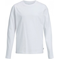 Vêtements Garçon T-shirts & Polos Jack & Jones 12197050 ORGANIC TEE-WHITE Blanc