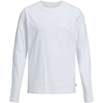 Vêtements Garçon T-shirts manches longues Jack & Jones 12197050 ORGANIC TEE-WHITE Blanc