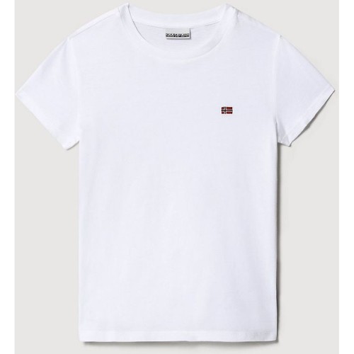 Vêtements  Napapijri K SALIS SS 1 - NP0A4FVX-002 BRIGHT WHITE Blanc - Vêtements T-shirts manches courtes Enfant 26 