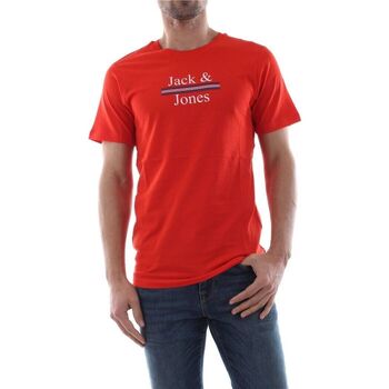 Vêtements Homme T-shirts manches courtes Jack & Jones 12150263 ART MARWA-FIERY RED Rouge