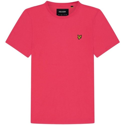 Homme Lyle & Scott TS400V PLAIN T-SHIRT-Z91 GERANIUM PINK Rose - Vêtements T-shirts manches courtes Homme 34 