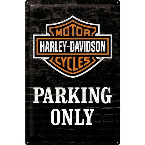 Maison & Déco Tableaux / toiles Impact Et Stratégie Grande plaque métallique Harley Davidson Noir