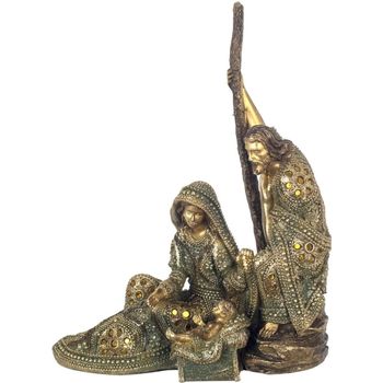 Fleur De Safran Statuettes et figurines Signes Grimalt Grande statue Nativité en résine 36 cm Doré