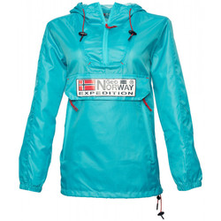 Vêtements Femme Vestes / Blazers Geographical Norway Veste - parka - coupe-vent sport Choupa - capuche Turquoise