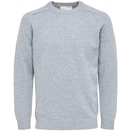 Vêtements Homme Pulls Selected Slhtown Merino Coolmax Knit - Medium Grey Melange Gris