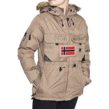 Vêtements Femme Doudounes Geographical Norway Anorak Bantouna - capuche avec bord façon fourrure Beige