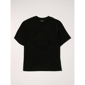 Vêtements Enfant Napapijri box logo t-shirt in grey Diesel J00289 0GRAM - TJUSTA43-K900 BLACK Noir