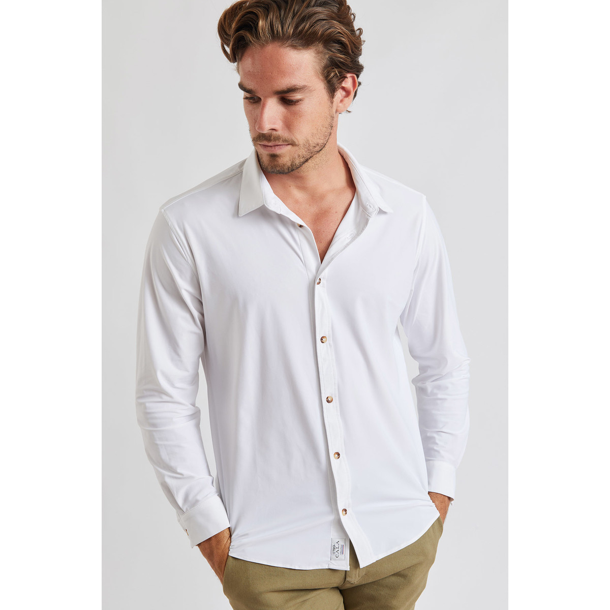 Vêtements Homme Chemises manches longues 1789 Cala ALAIN BAIABLUE Blanc
