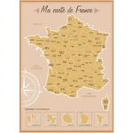 Décoration murale carte de France à gratter